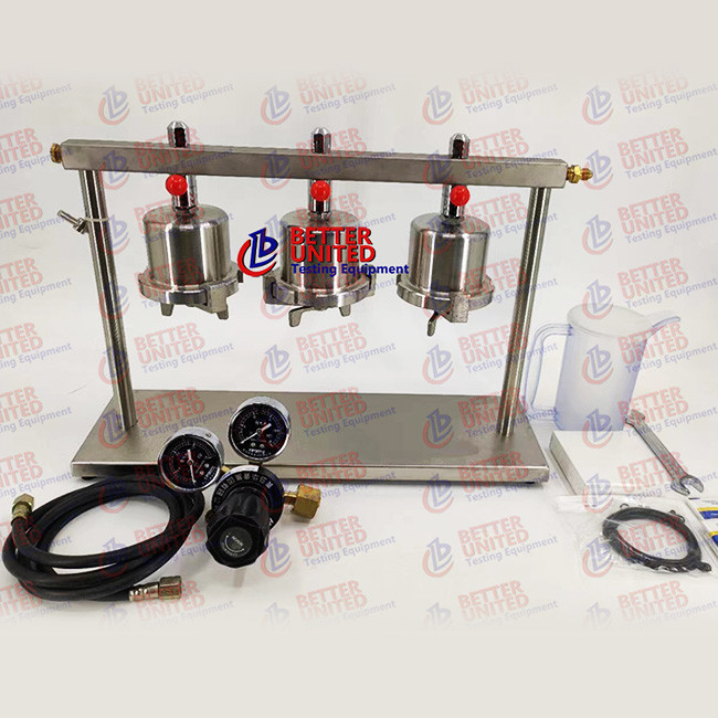 Three Gang Middle Pressure Filter Press Drilling Fluids Testing Equipment